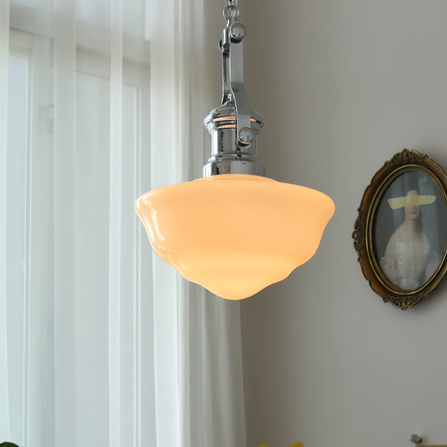 Pendant Light Glass Chrome - ZANIAH | Warm Glow