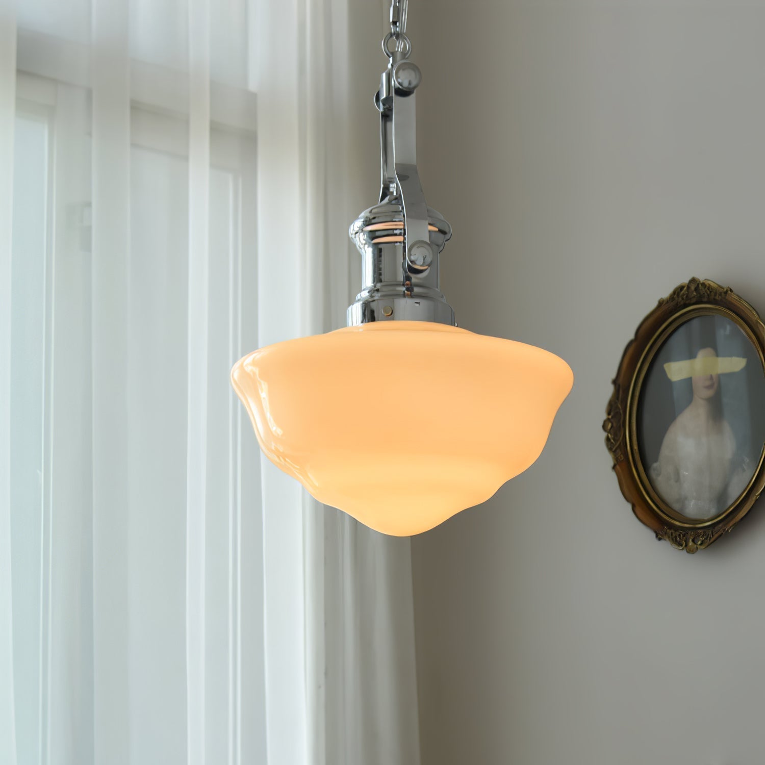 Pendant Light Glass Chrome - ZANIAH | Warm Glow