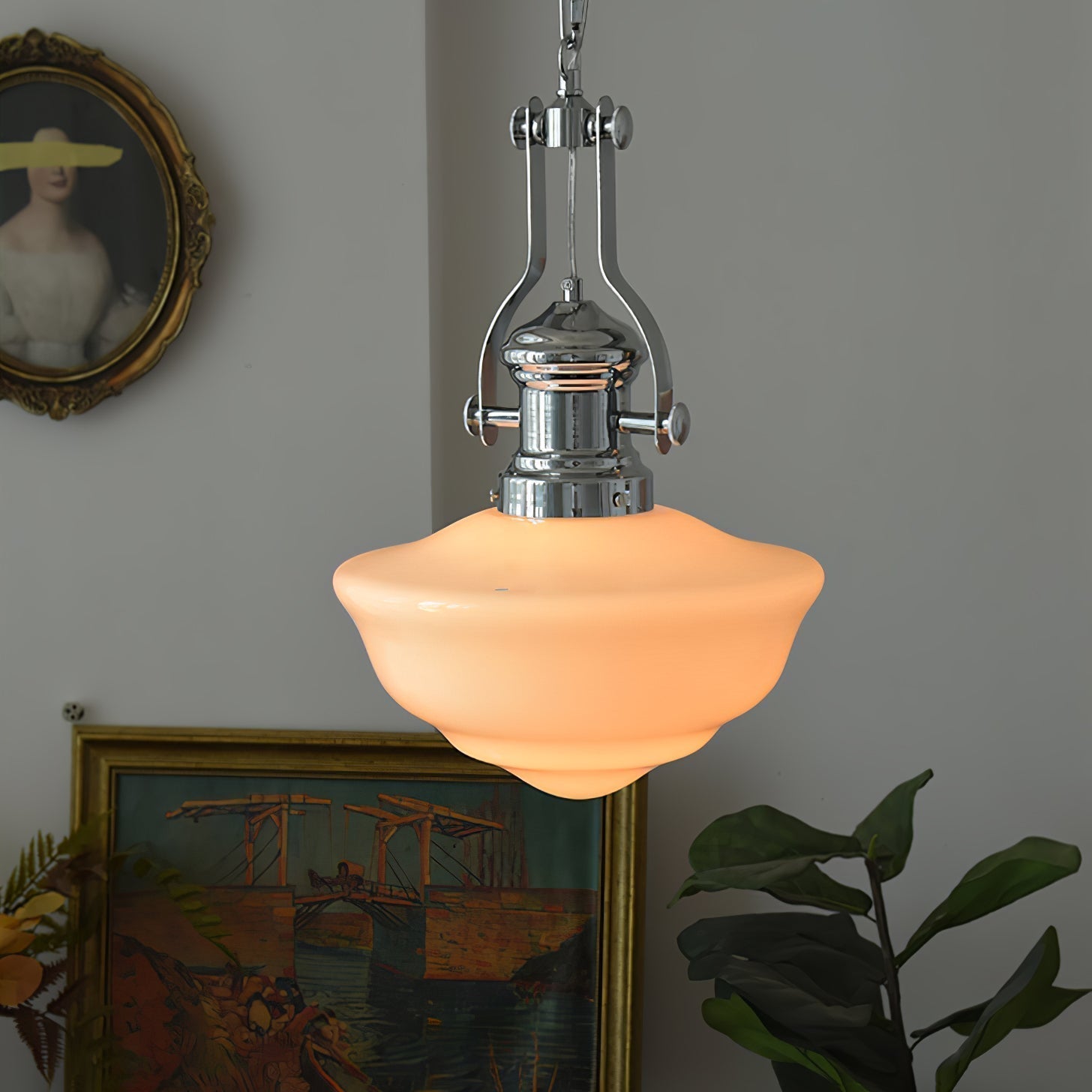 Pendant Light Glass Chrome - ZANIAH | Warm Glow