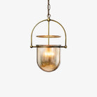 Alessio Unusual Glass Amber Clear Metal Pendant Light Bedroom Living Room