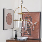 Alessio Unusual Glass Amber Clear Metal Pendant Light Bedroom Living Room