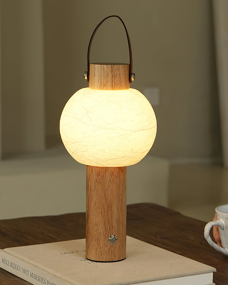 VENA designer table lamp in light wood — wireless rechargeable lamp | DecoHarmonie Australia