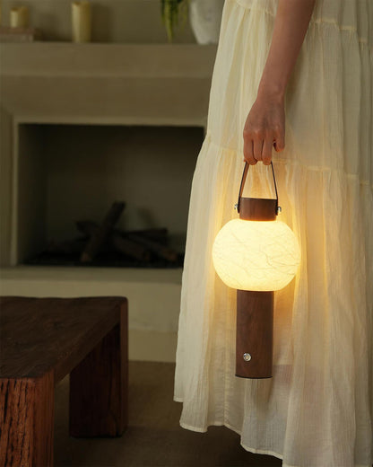 RUVA designer table lamp softening the light in a contemporary lounge — DecoHarmonie
