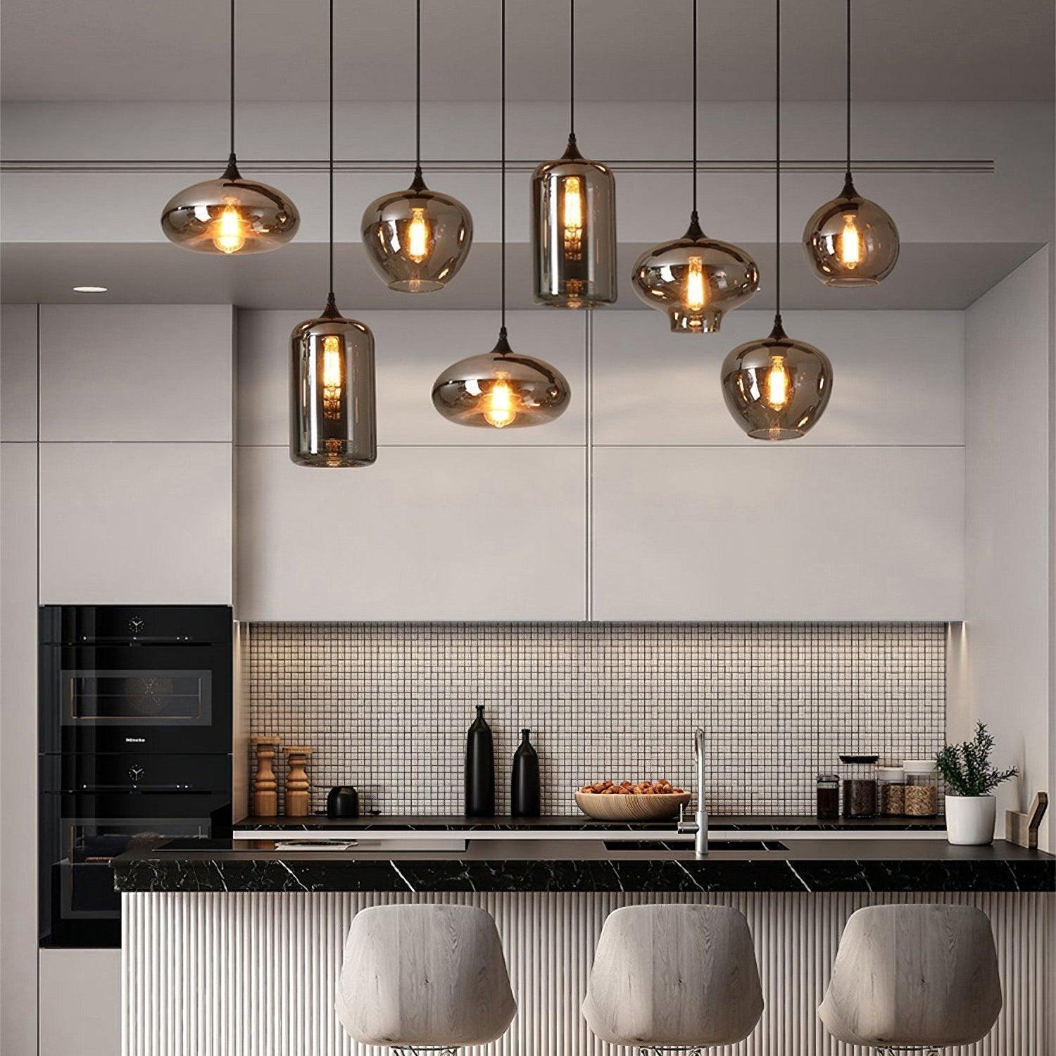 Pendant Light Smoked Glass Black - NOVUSX | Luxurious Aura