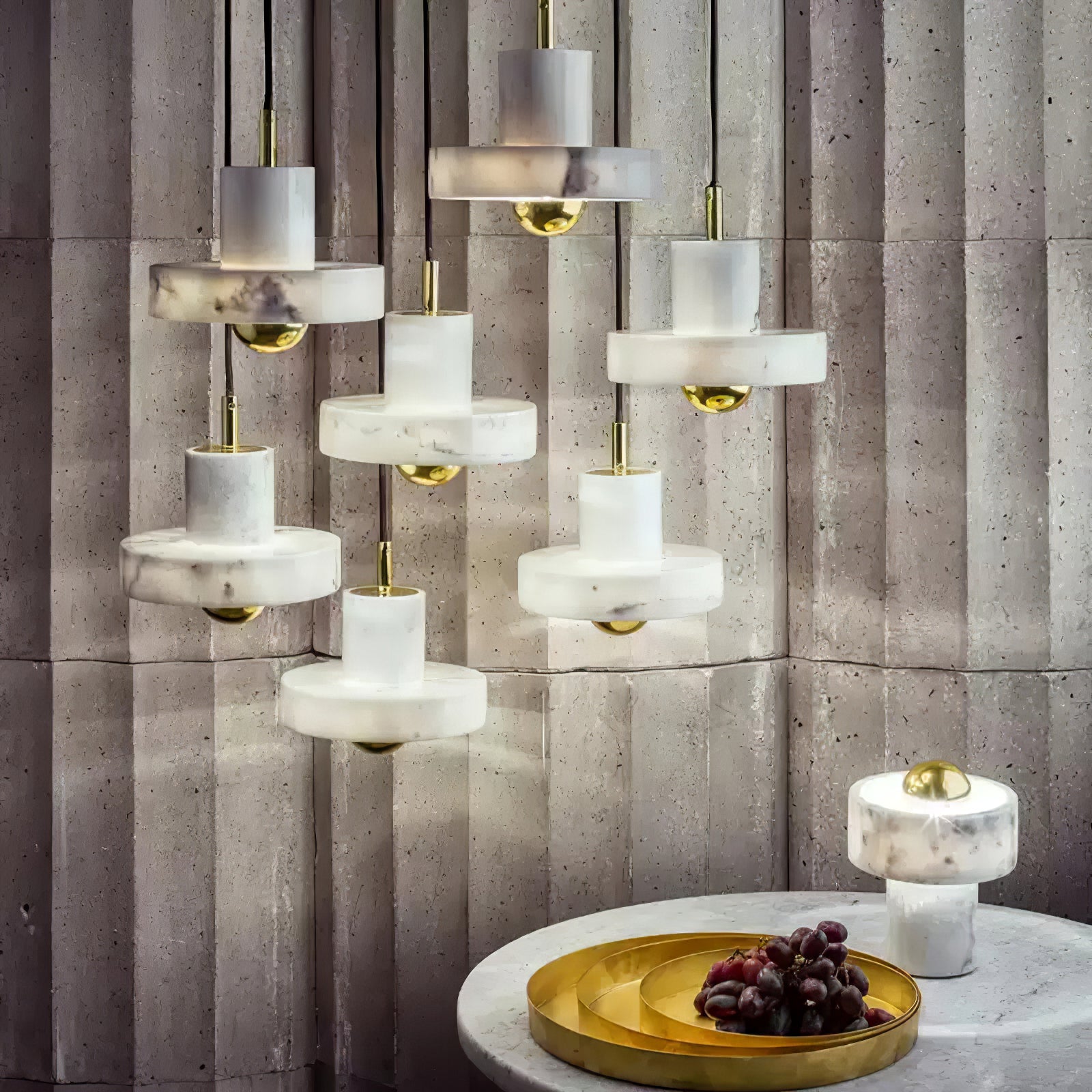 Pendant Light Marble Gold - VYKRON | Timeless Elegance