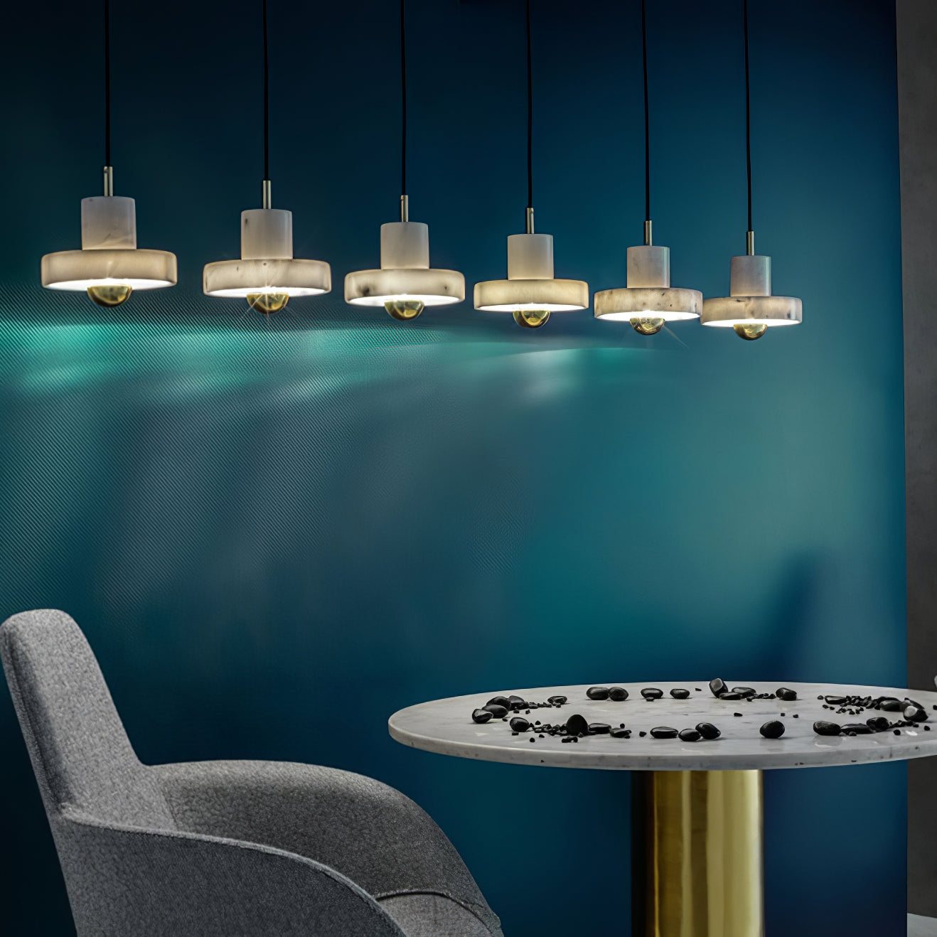 Pendant Light Marble Gold - VYKRON | Timeless Elegance
