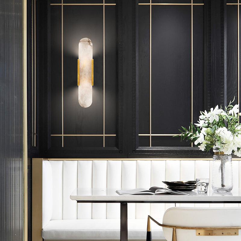 Wall Light Alabaster Brass - EMPYRN | Elegant Lighting
