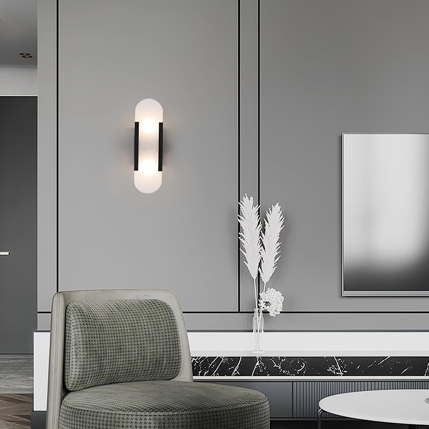 Wall Light Alabaster Brass - EMPYRN | Elegant Lighting