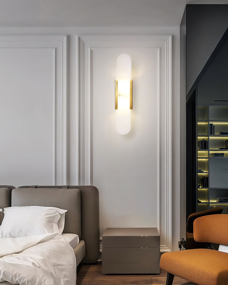 Wall Light Alabaster Brass - EMPYRN | Elegant Lighting