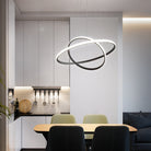 Arisha Suspension Anneau Moderne, Métal, Noir/Blanc/Doré, Salon