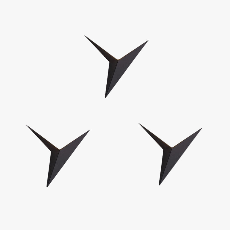 Orr Applique Murale Triangle Minimaliste Moderne, Métal, Blanc/Noir/Or, Salon