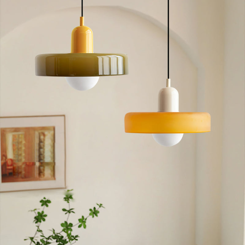 Pendant Light Green Glass Red - MODUSX | Bauhaus Style