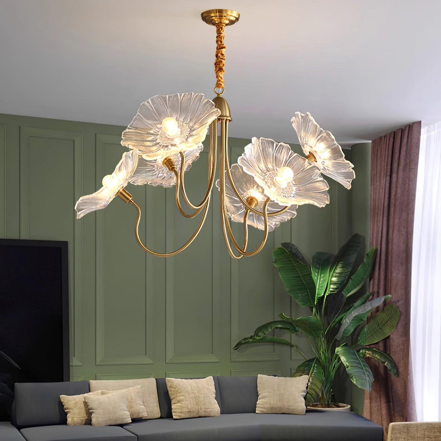 Chandelier Murano Glass Leaf - GLOBEX | Artistic Elegance