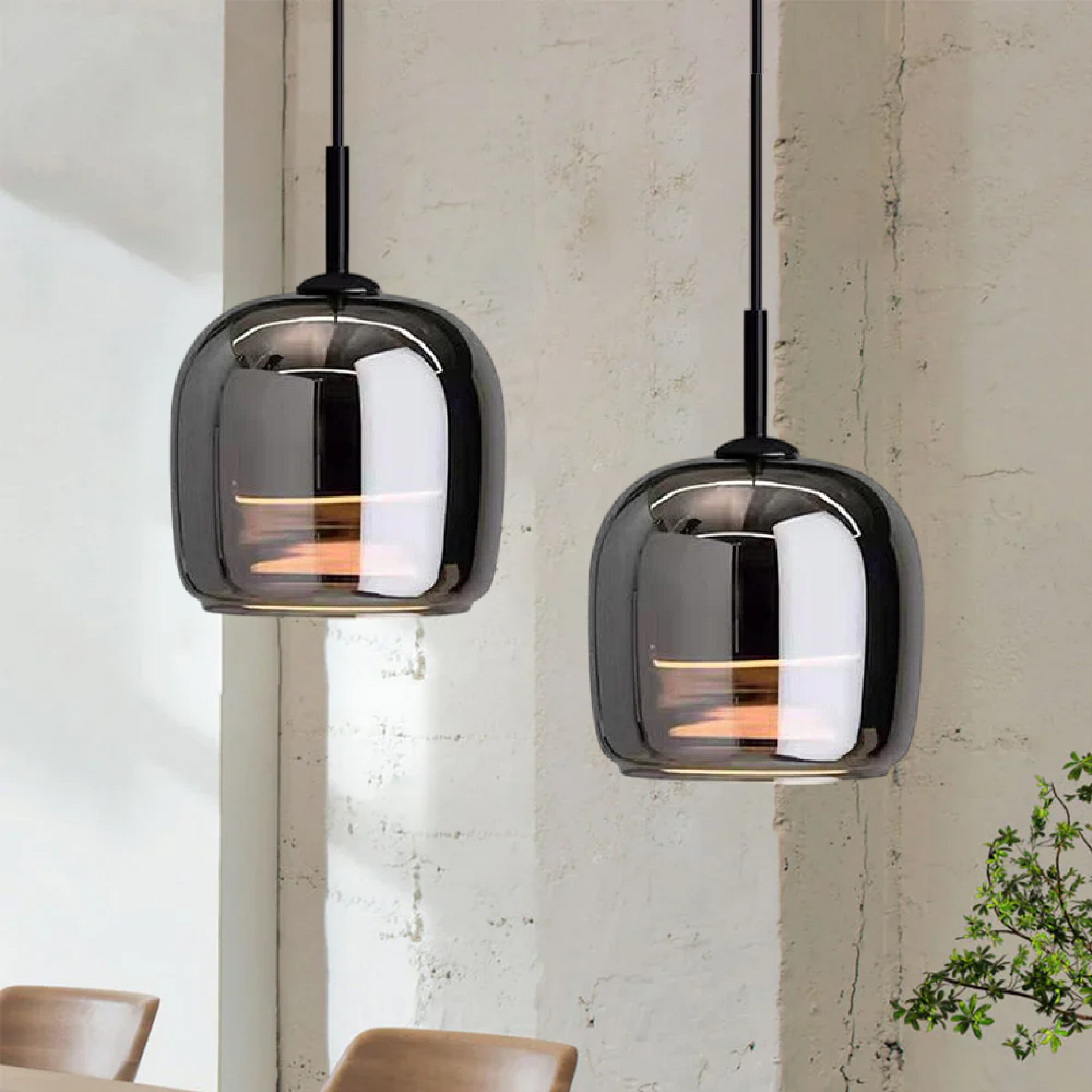 Pendant Light Black Glass LED - TANIUM | Nordic Style