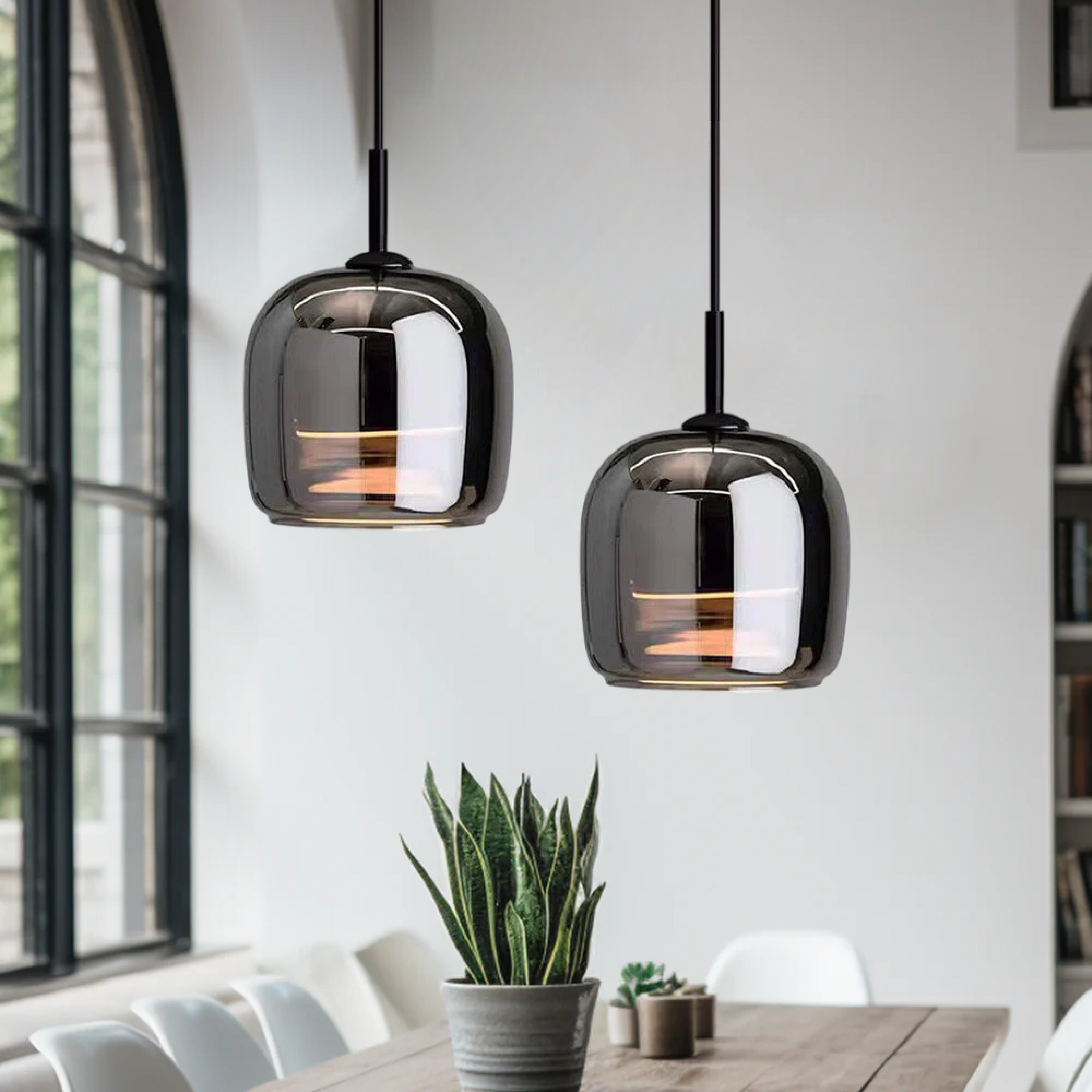 Pendant Light Black Glass LED - TANIUM | Nordic Style