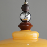 Pendant Light Beige Glass Medieval - VOLTIS | Elegant
