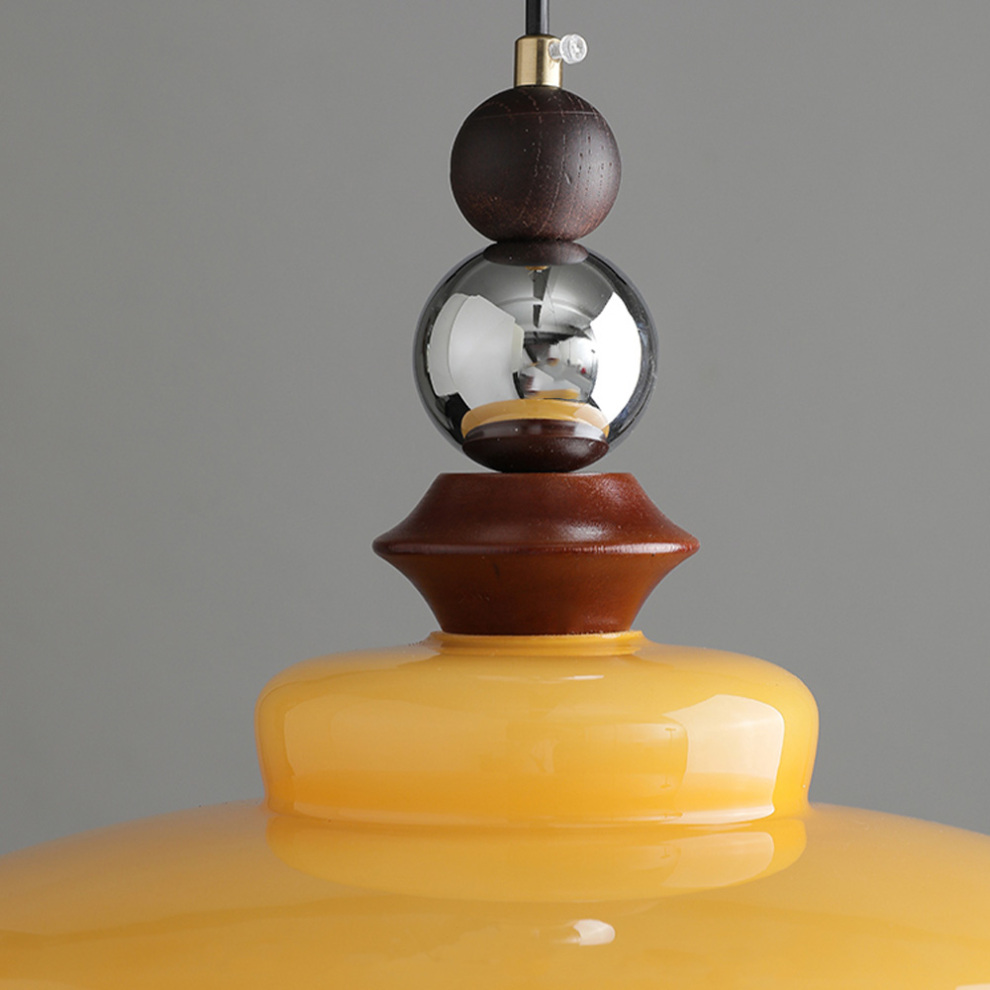 Pendant Light Beige Glass Medieval - VOLTIS | Elegant