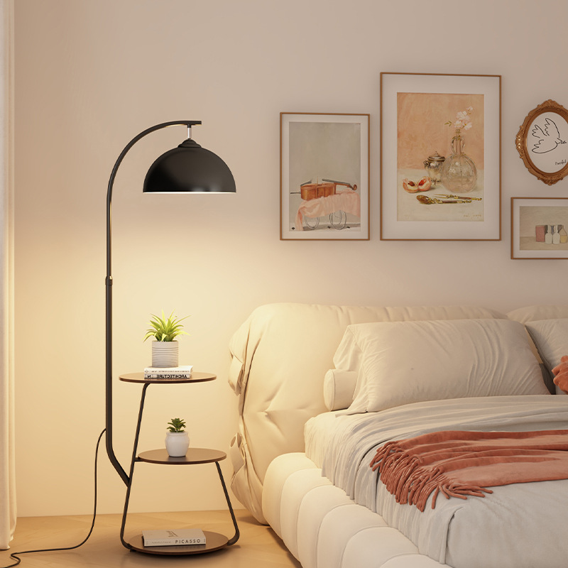 Table Lamp Wooden Base Black - GLAUXA | Cosy Ambiance