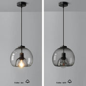 Pendant Light Smoky Glass Adjustable - VELOSX | Elegant Lighting