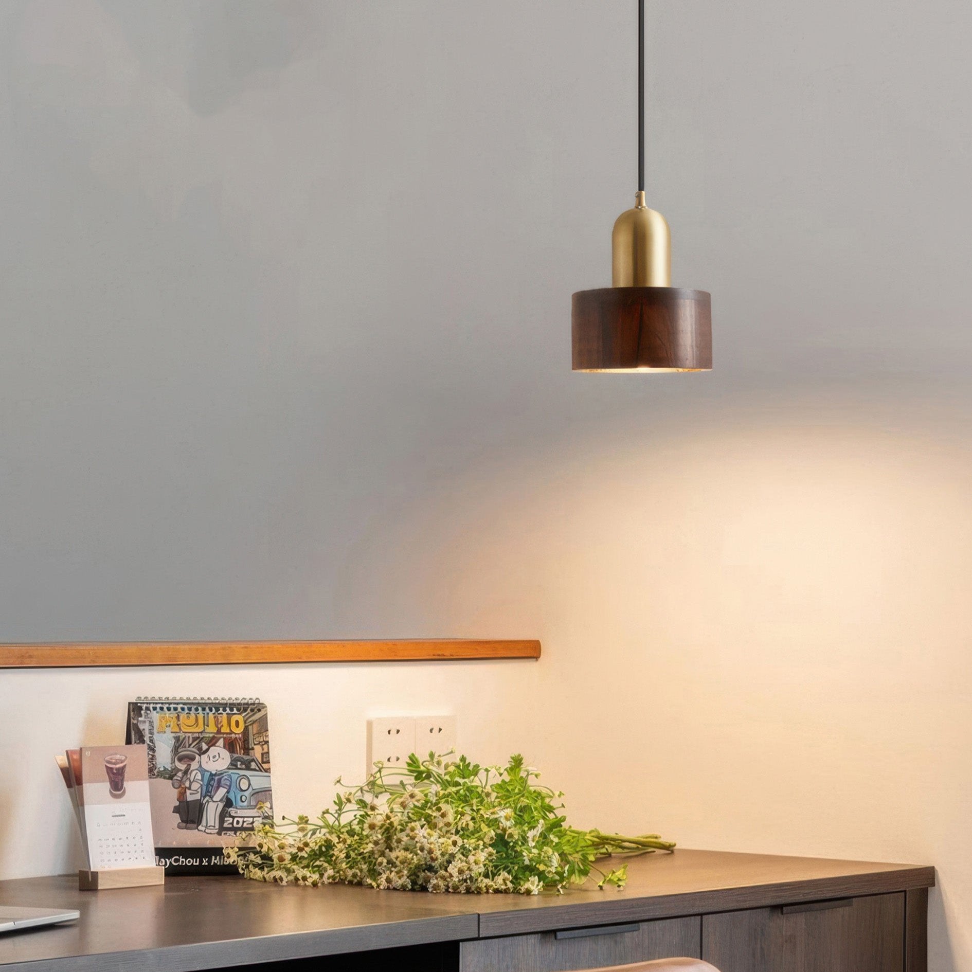 Pendant Light Walnut Brass - RIXONX | Tranquility