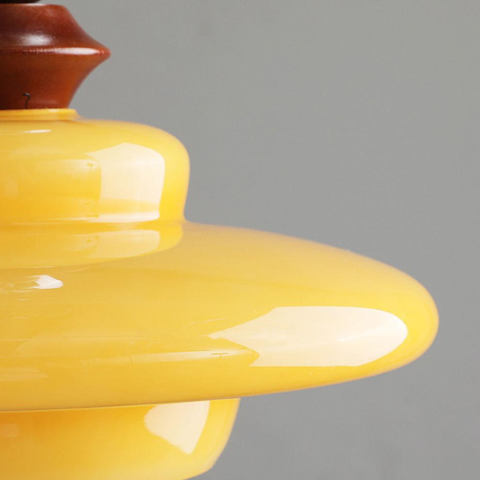 Pendant Light Beige Glass Medieval - VOLTIS | Elegant