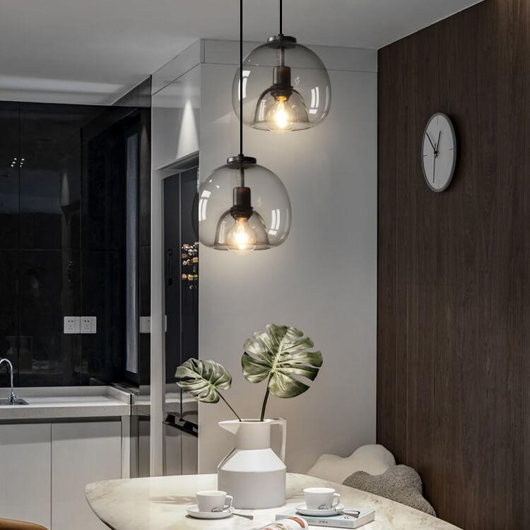 Pendant Light Smoky Glass Adjustable - VELOSX | Elegant Lighting