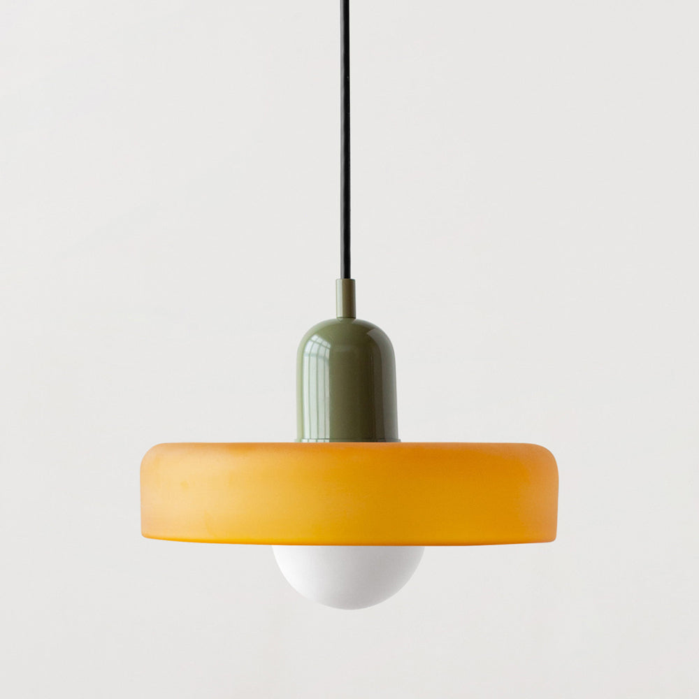 Pendant Light Green Glass Red - MODUSX | Bauhaus Style