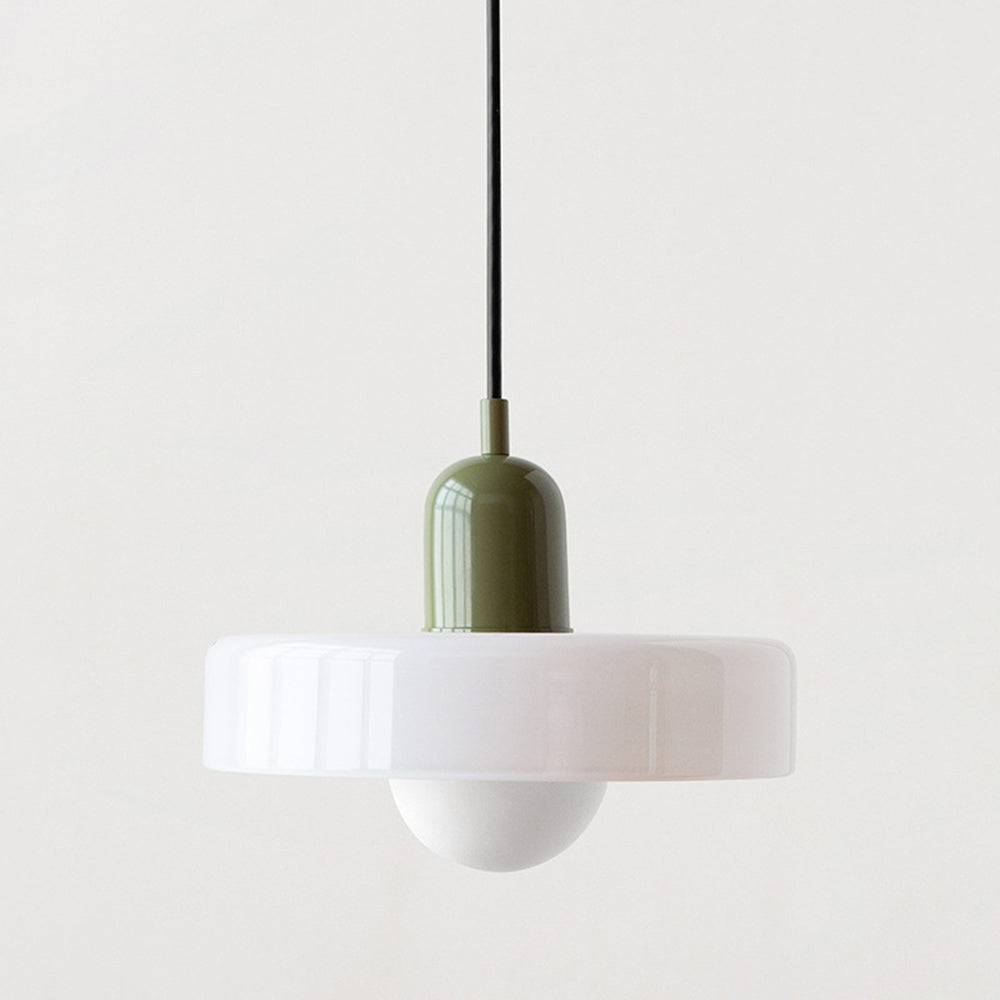 Pendant Light Green Glass Red - MODUSX | Bauhaus Style