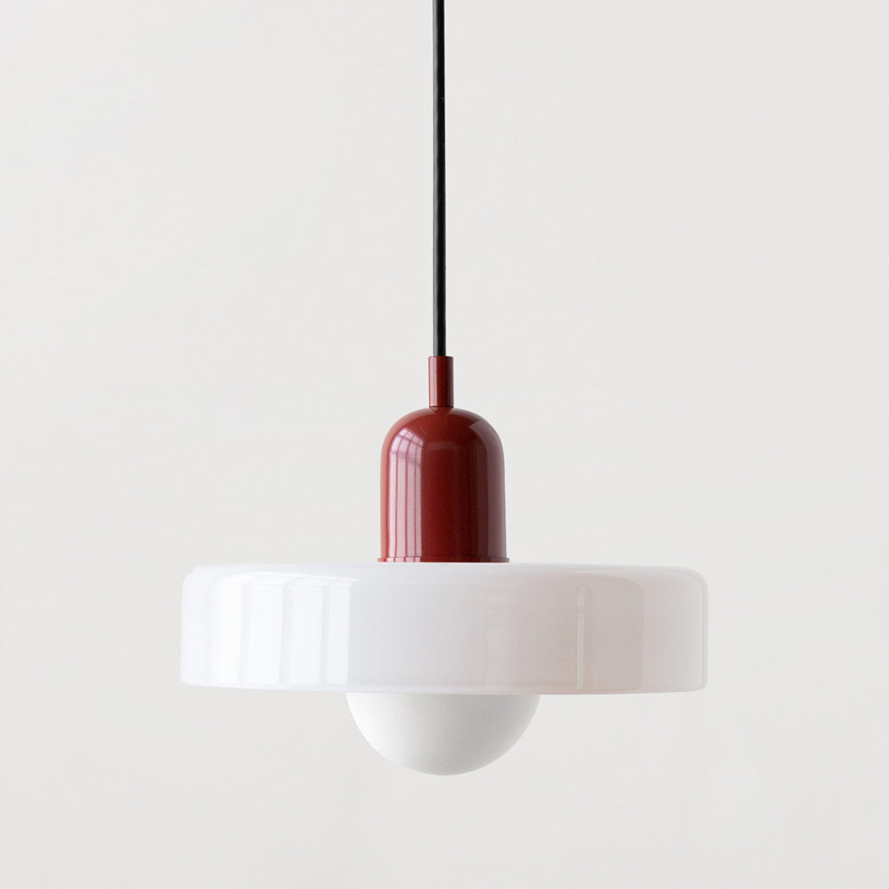 Pendant Light Green Glass Red - MODUSX | Bauhaus Style