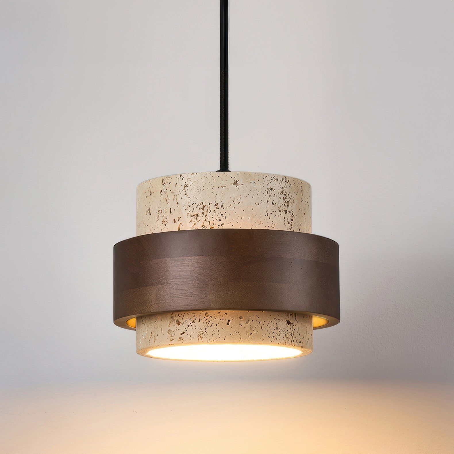 Pendant Light Travertine Wood - KRYNNX | Serene Ambiance