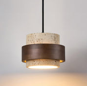 Pendant Light Travertine Wood - KRYNNX | Serene Ambiance