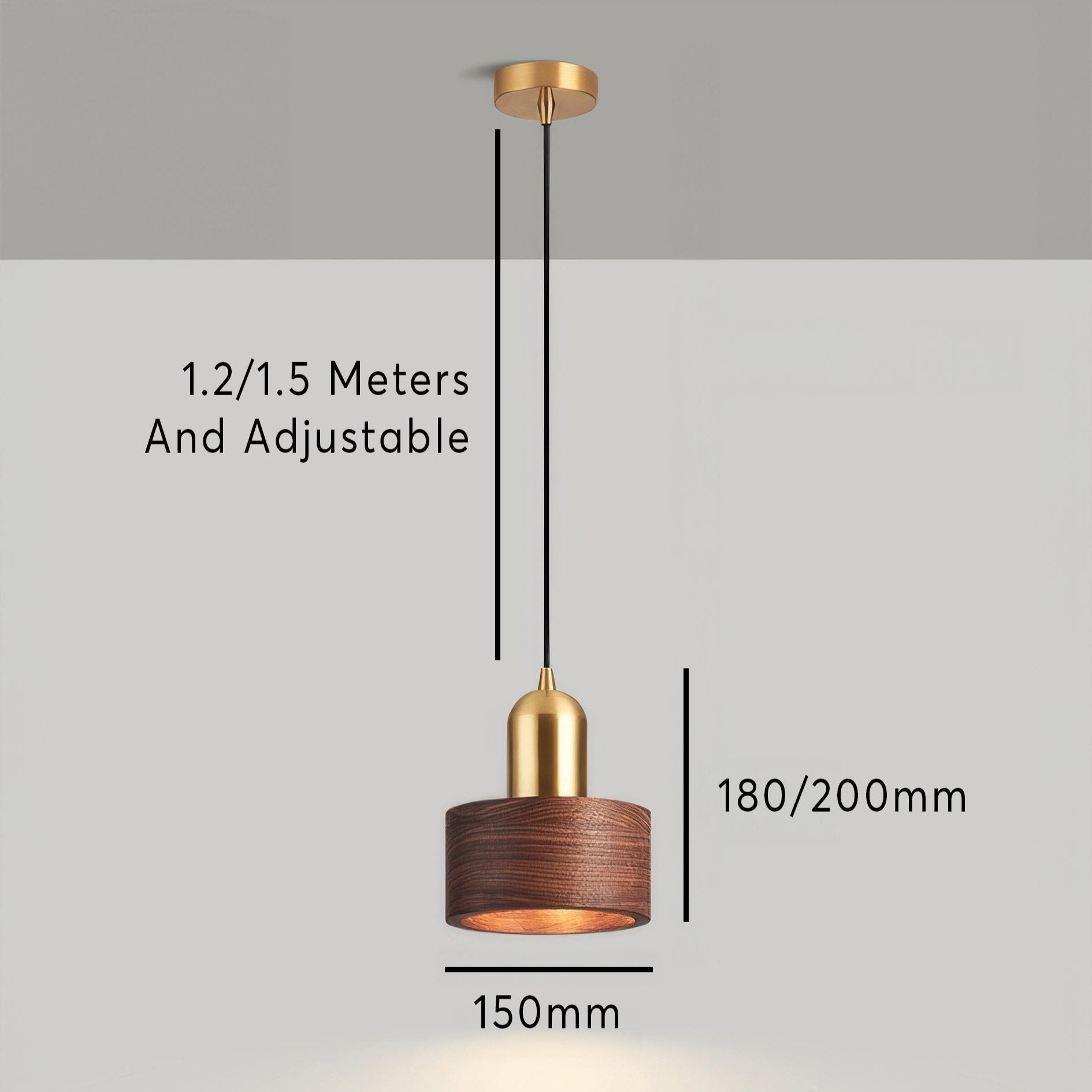 Pendant Light Walnut Brass - RIXONX | Tranquility