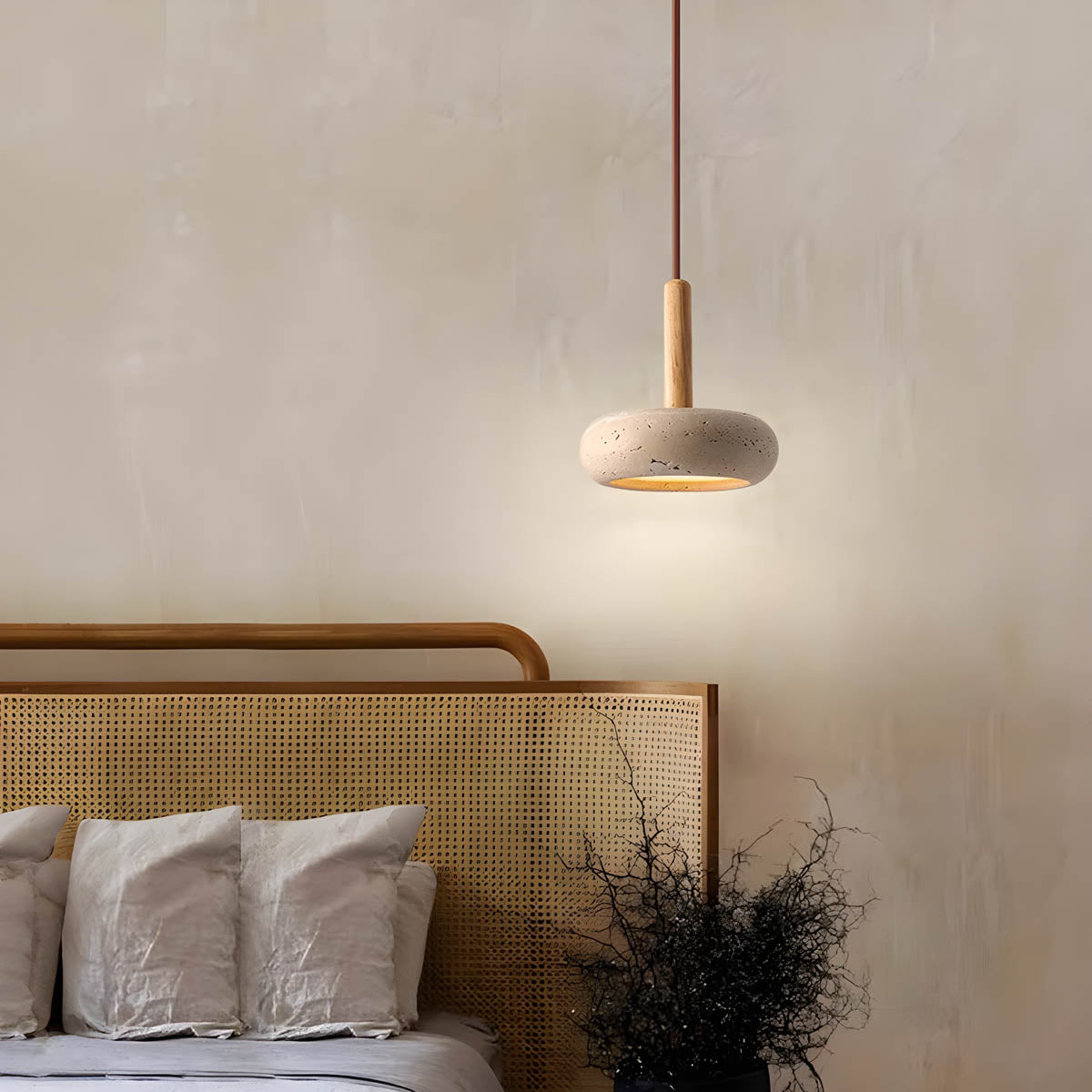 Pendant Light Travertine LED - STRATA | Tranquil Glow