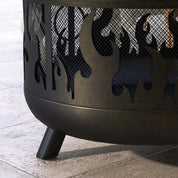 Fire Pit Steel BBQ with Poker, Black