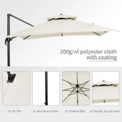 Steel Frame Outdoor Roma Cantilever Umbrella Garden Sun Shade