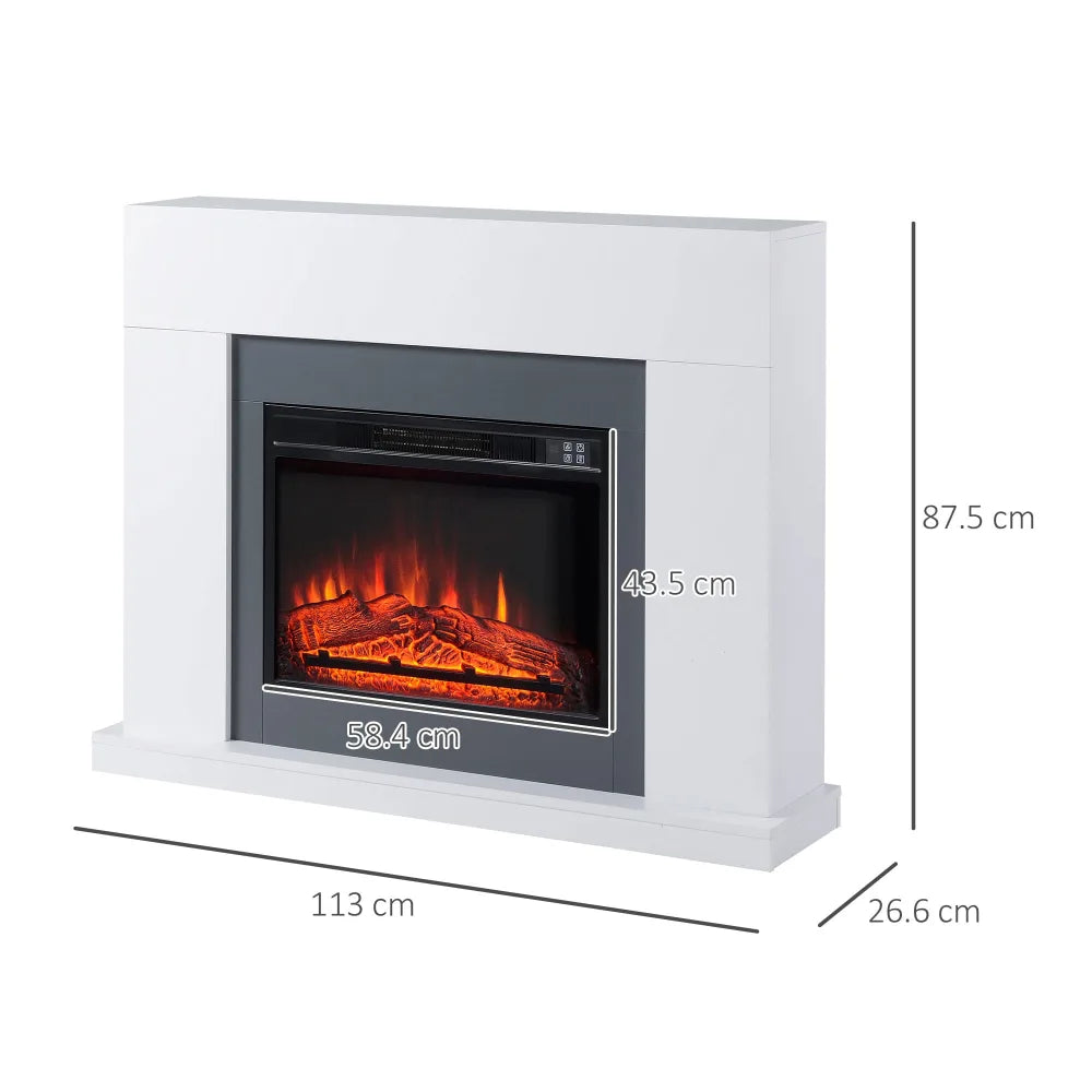 Electric Fireplace – 1800W-2000W, White | Warm & Cozy Home - Image 5