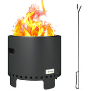 Smokeless Fire Pit Steel with Poker, Grey