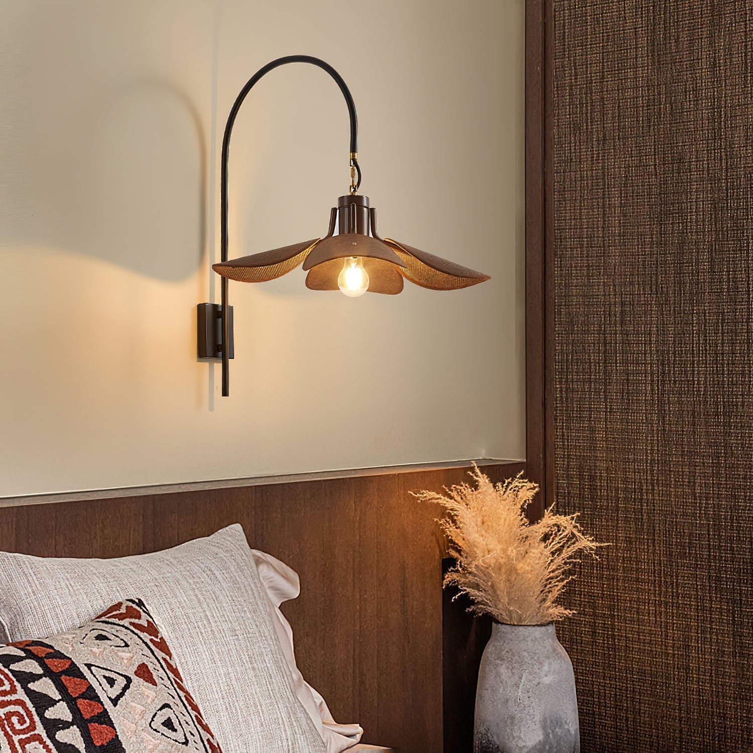 Wall Light Linen Wood - ANTRIA | Natural Elegance