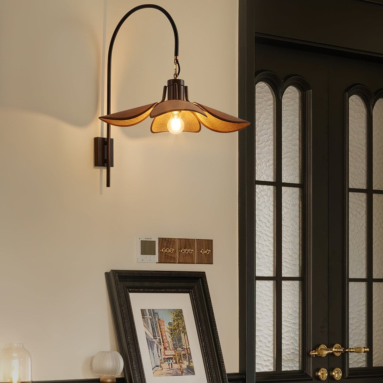 Wall Light Linen Wood - ANTRIA | Natural Elegance