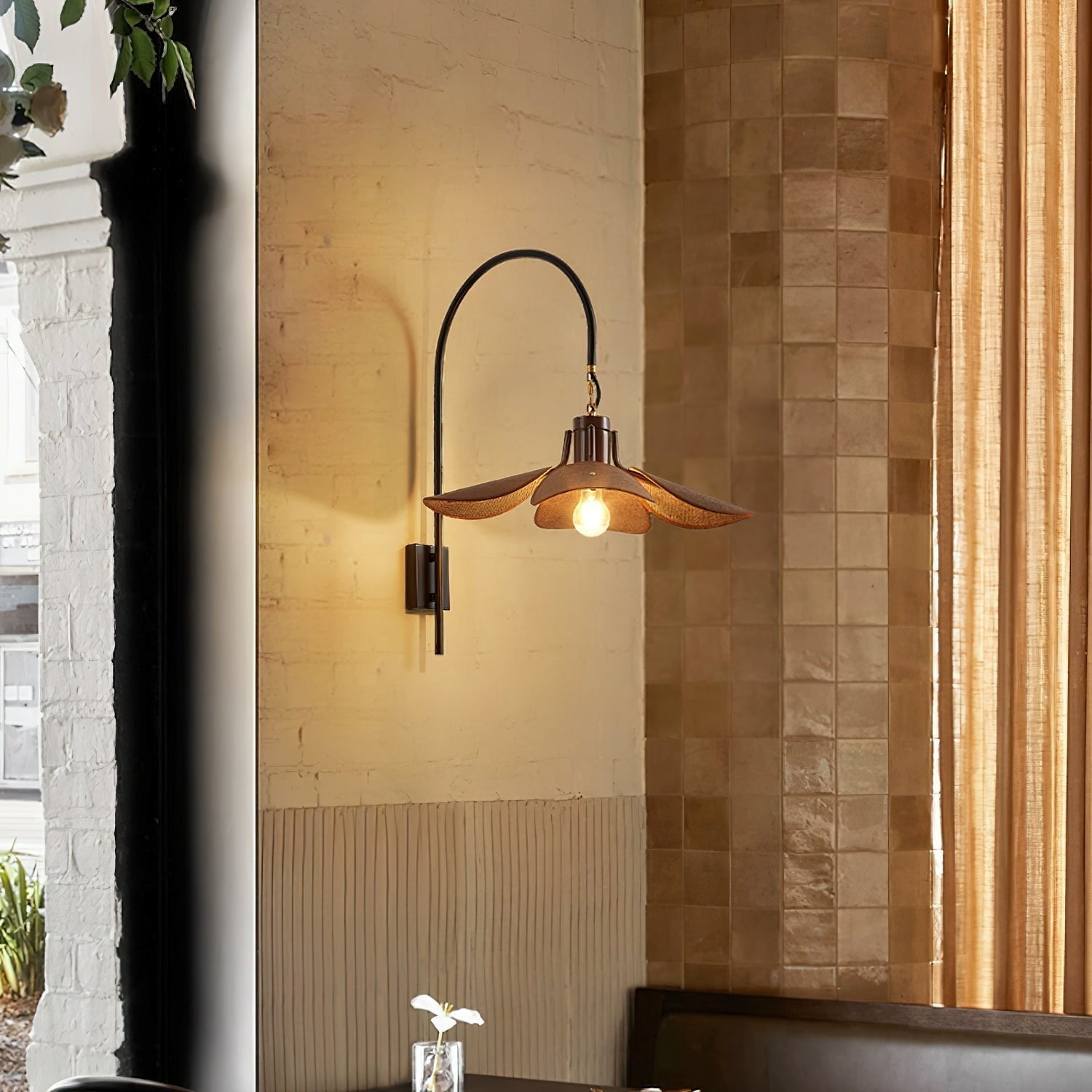 Wall Light Linen Wood - ANTRIA | Natural Elegance