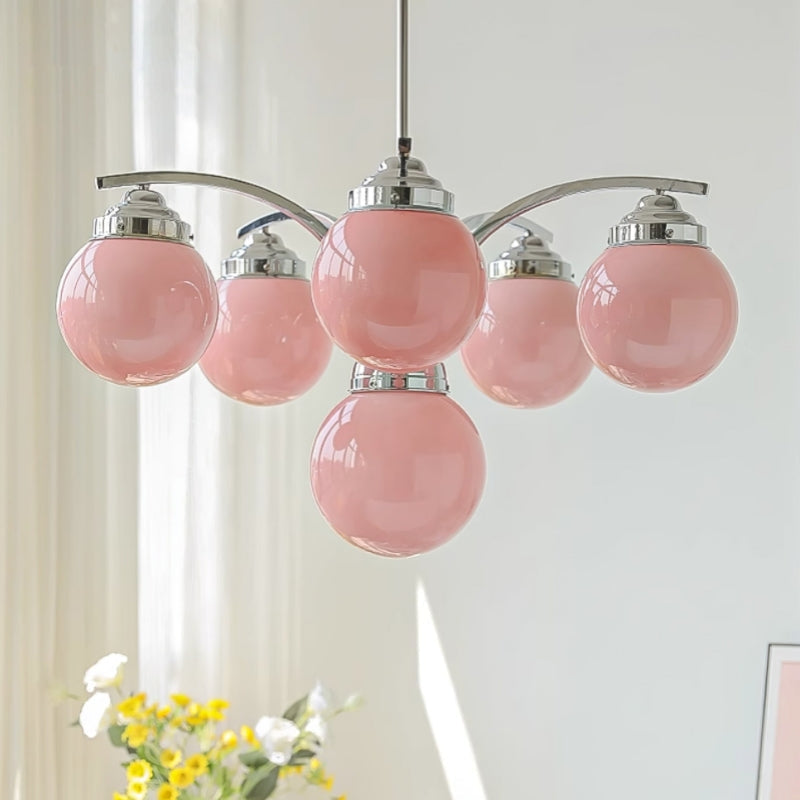Chandelier Retro Pink Chrome - FRONIX | Elegant Lighting