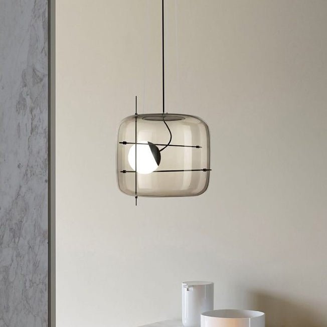 Pendant Light Ribbed Glass Black - STELLA | Tranquility