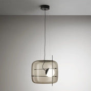 Pendant Light Ribbed Glass Black - STELLA | Tranquility