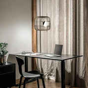 Pendant Light Ribbed Glass Black - STELLA | Tranquility