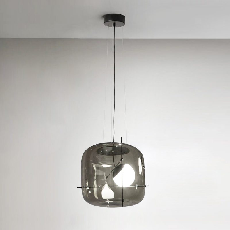 Pendant Light Ribbed Glass Black - STELLA | Tranquility