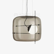 Pendant Light Ribbed Glass Black - STELLA | Tranquility