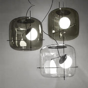 Pendant Light Ribbed Glass Black - STELLA | Tranquility