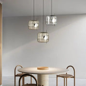 Pendant Light Ribbed Glass Black - STELLA | Tranquility