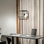 Pendant Light Ribbed Glass Black - STELLA | Tranquility
