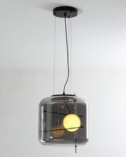 Pendant Light Ribbed Glass Black - STELLA | Tranquility